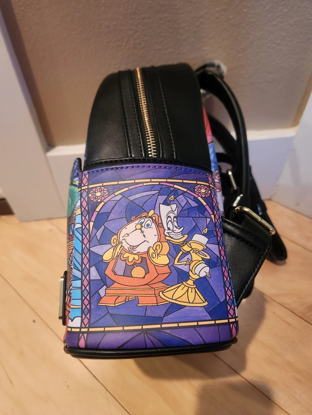 Disney Loungefly Beauty and the Beast Stained Glass Castle Mini Backpack